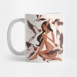 Girl and birds Mug